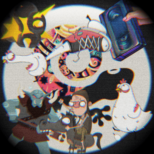 Characters from Slakkedis Studio games: Tiny Tape Store, Mighty Peckers, Long Drop and Ranger Quest